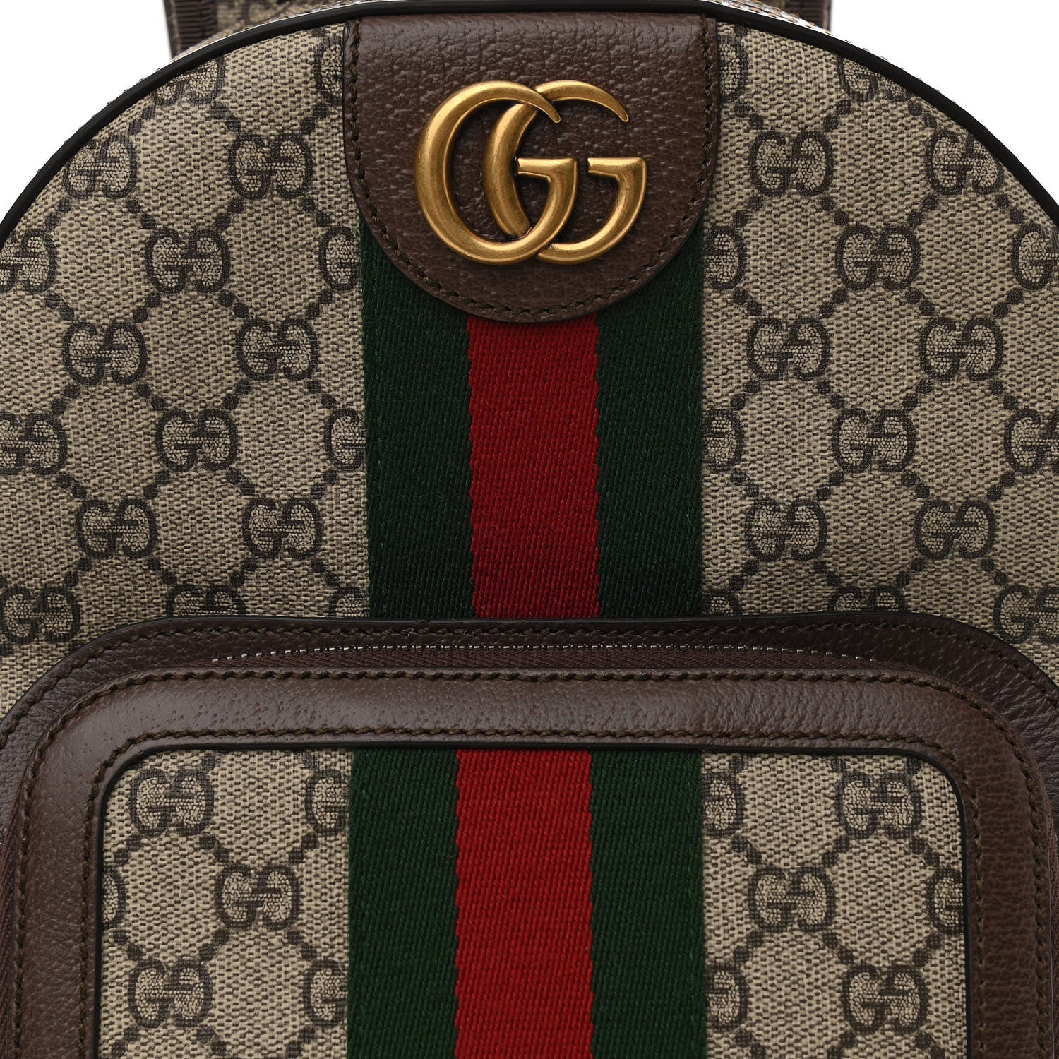 Gucci GG Supreme Monogram Calfskin Web Small Ophidia Day Backpack Beige Ebony New Acero 8 of 10