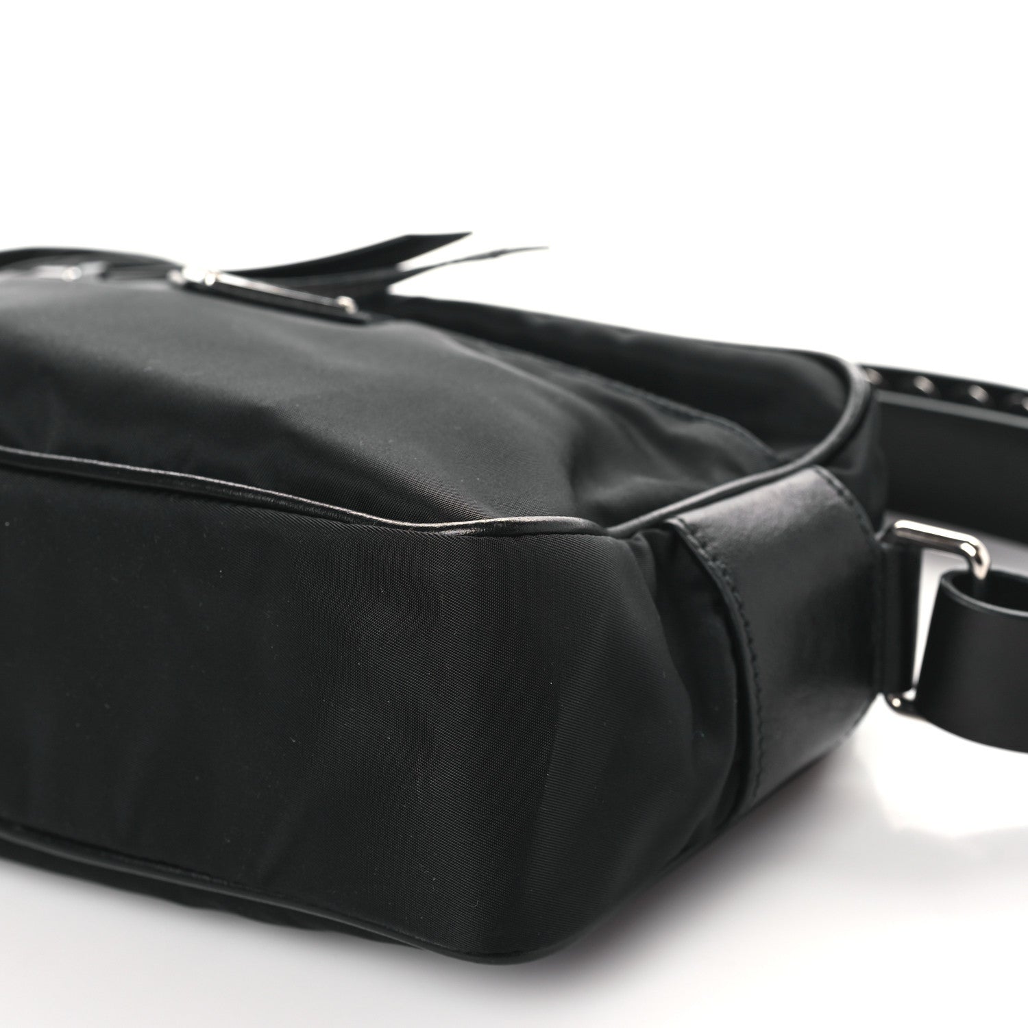 Prada Tessuto Nylon Studded New Vela Shoulder Bag Black Astrale 10 of 10