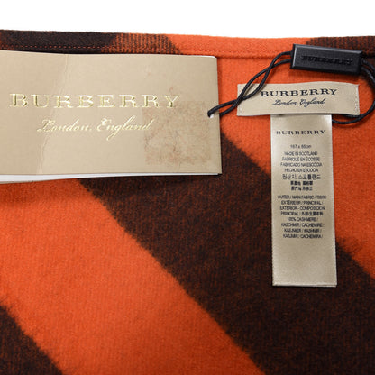 Burberry Cashmere Mega Check Triangle Bandana Scarf Orange Red 2 of 3