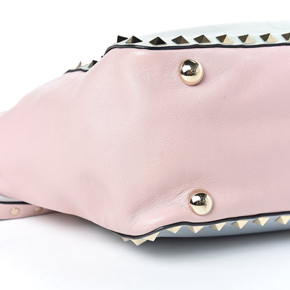 Valentino Garavani Vitello Watercolor Small Rockstud Tote Rose Green Yellow Sky 9 of 15