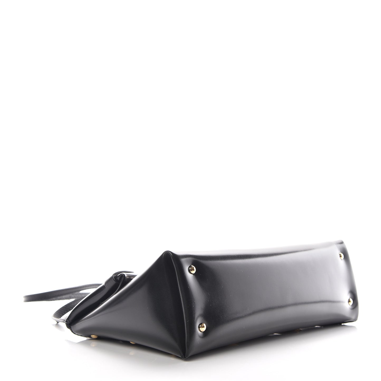 Glazed Calfskin Sac Triangle PM Black