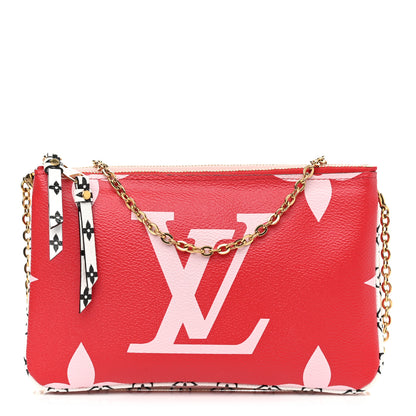 Louis Vuitton Monogram Giant Double Zip Pochette Rouge 1 of 10