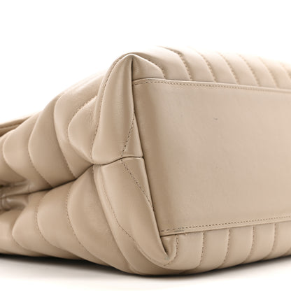 Saint Laurent Calfskin Y Quilted Monogram Medium Loulou Chain Satchel Dark Beige 10 of 18