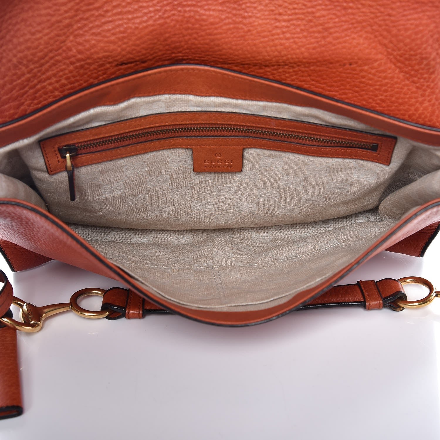 Gucci Calfskin Harness Shoulder Bag New Rust 5 of 20