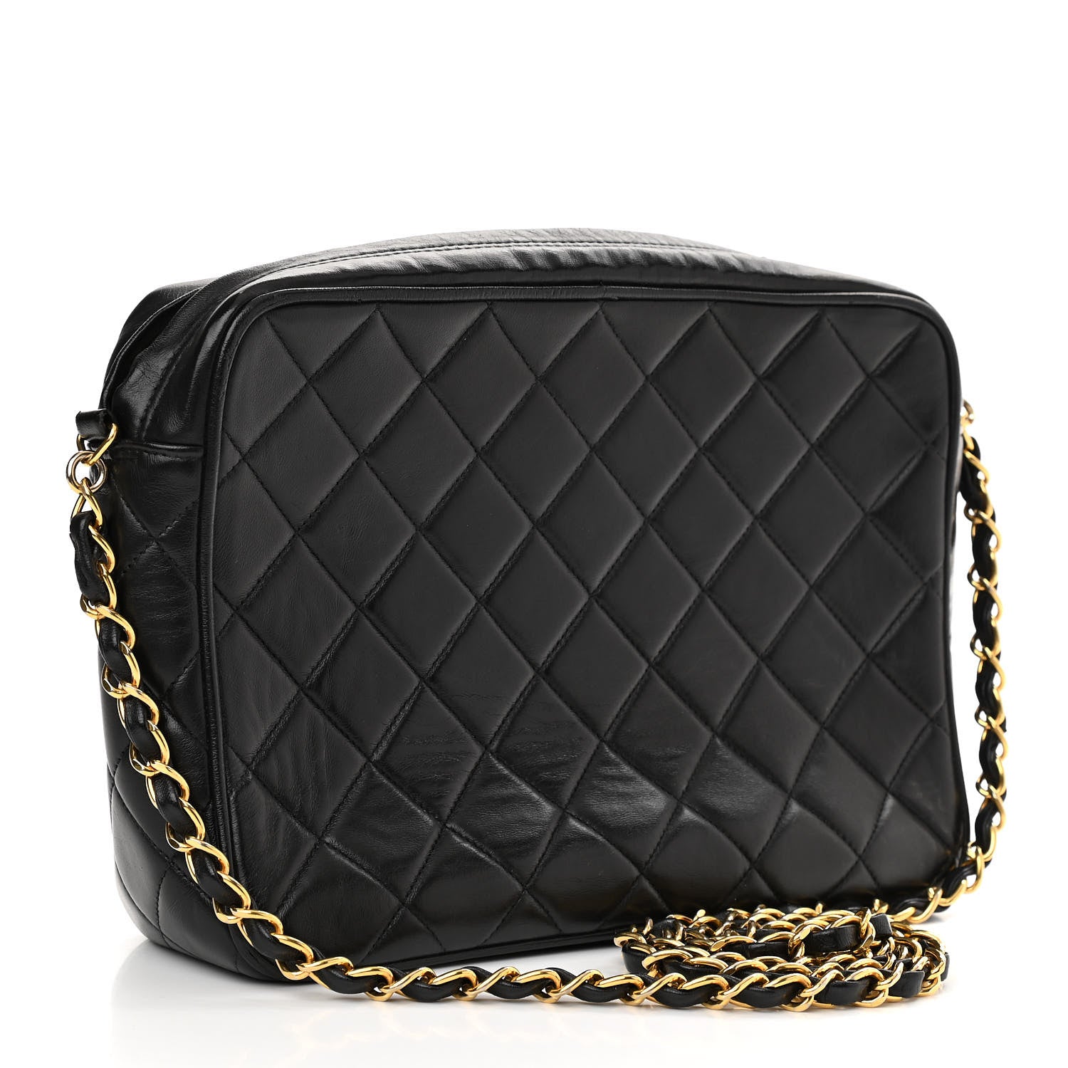Chanel Lambskin Quilted Tassel Flap Camera Case Black 3 of 12