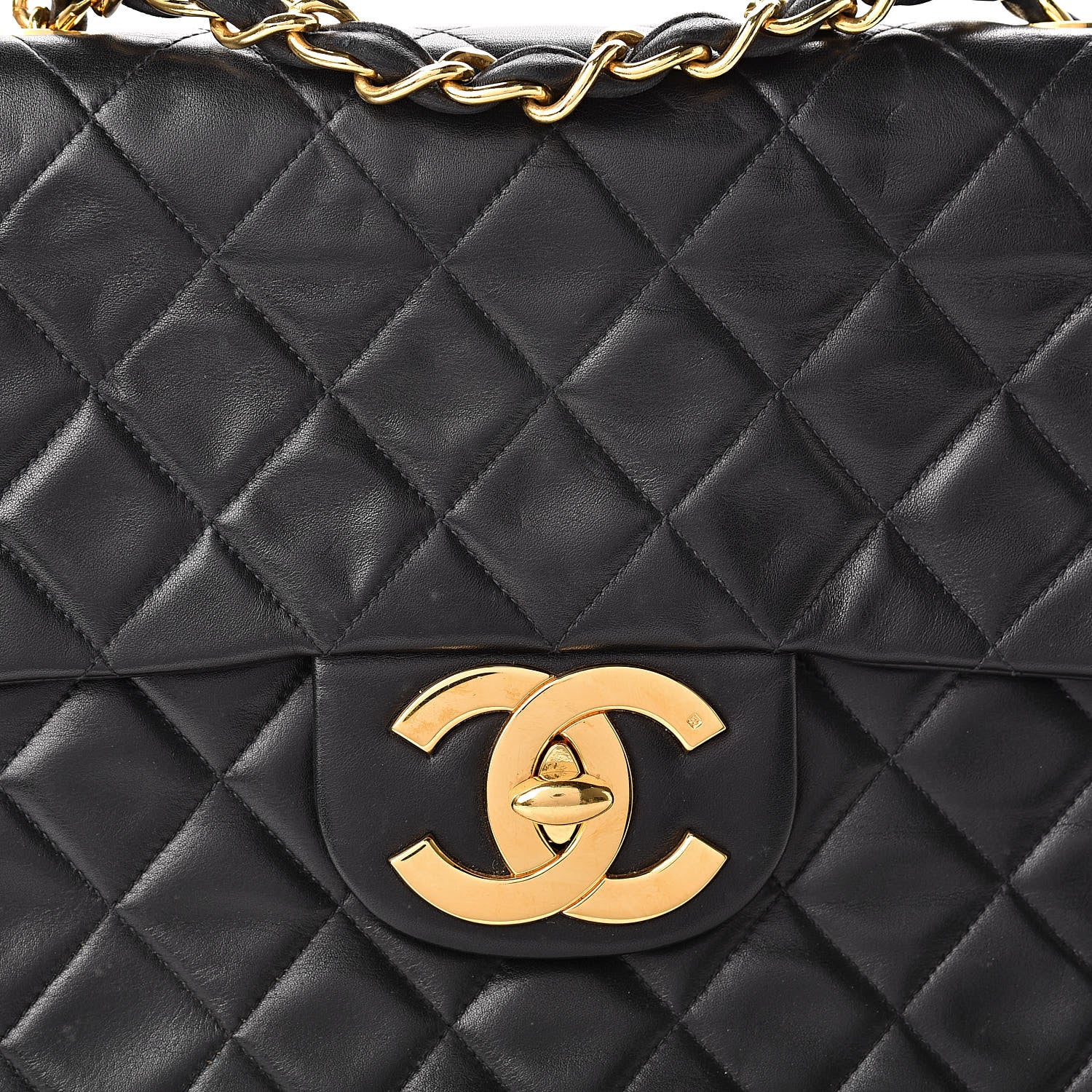Chanel Lambskin Quilted XL Jumbo Single Flap Black 9 of 14