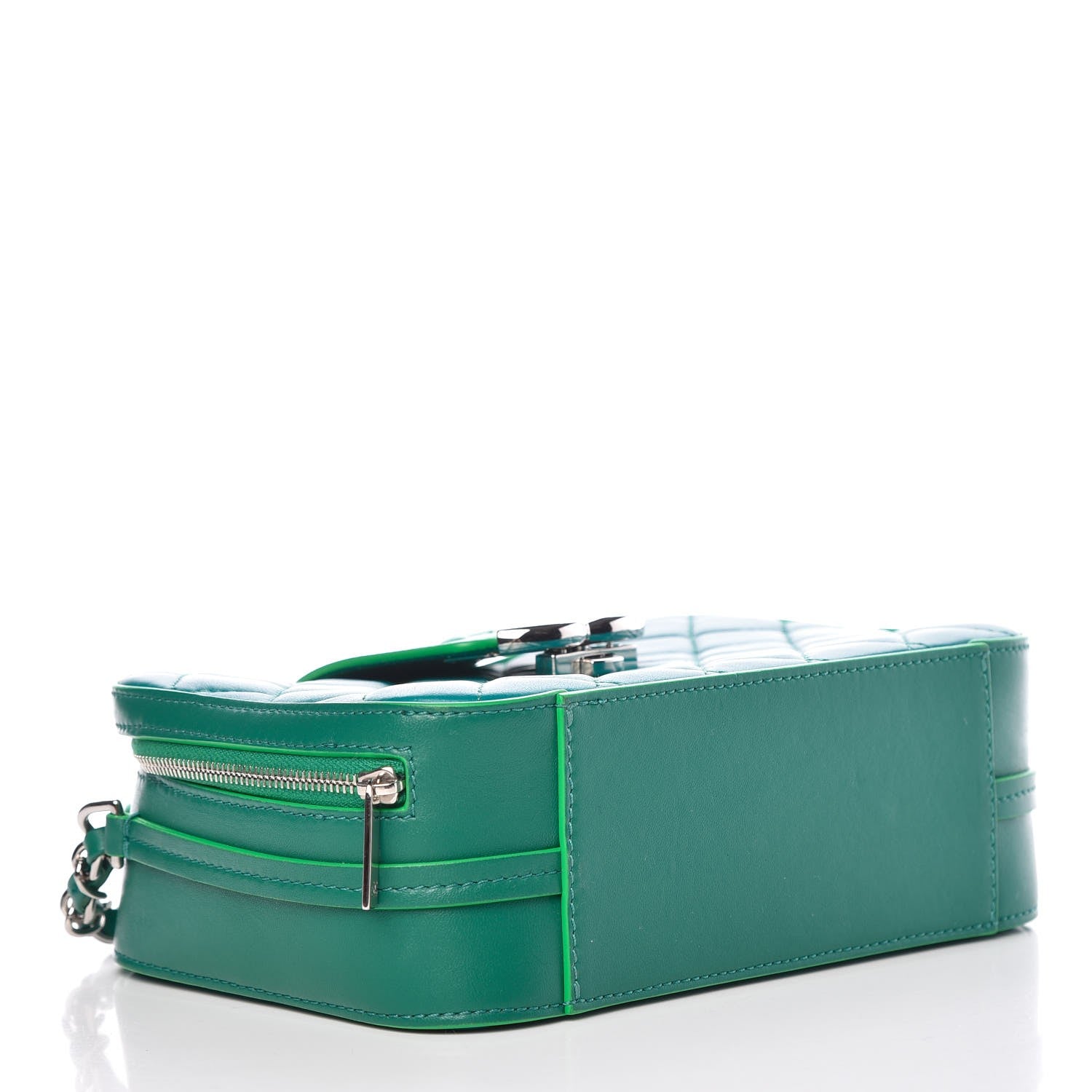 Chanel Lambskin Quilted Bi-Color CC Box Camera Case Green 4 of 8