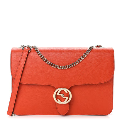 Gucci Dollar Calfskin Interlocking G Shoulder Bag Sun Orange 1 of 9