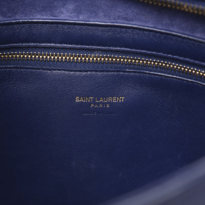 Saint Laurent Smooth Calfskin Small Monogram Cabas Navy 7 of 15