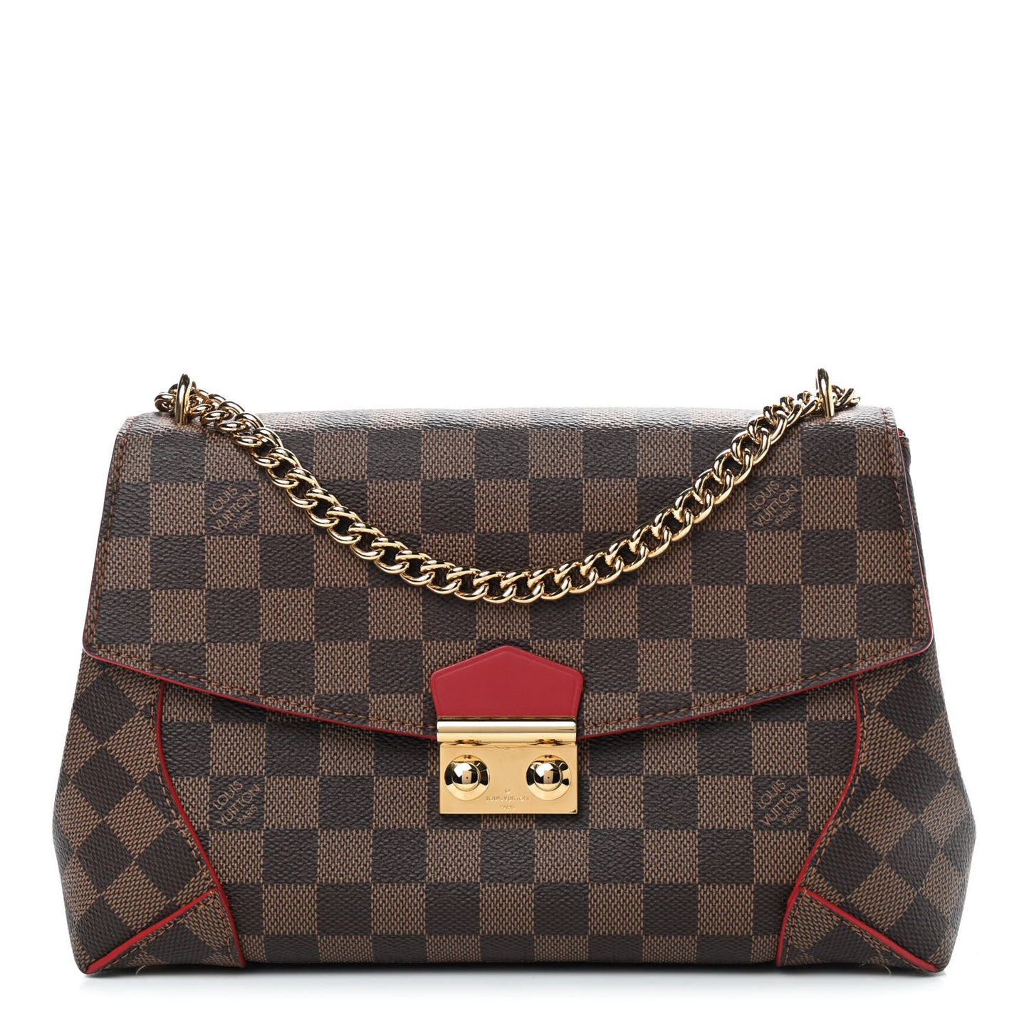 Damier Ebene Caissa Clutch Cherry