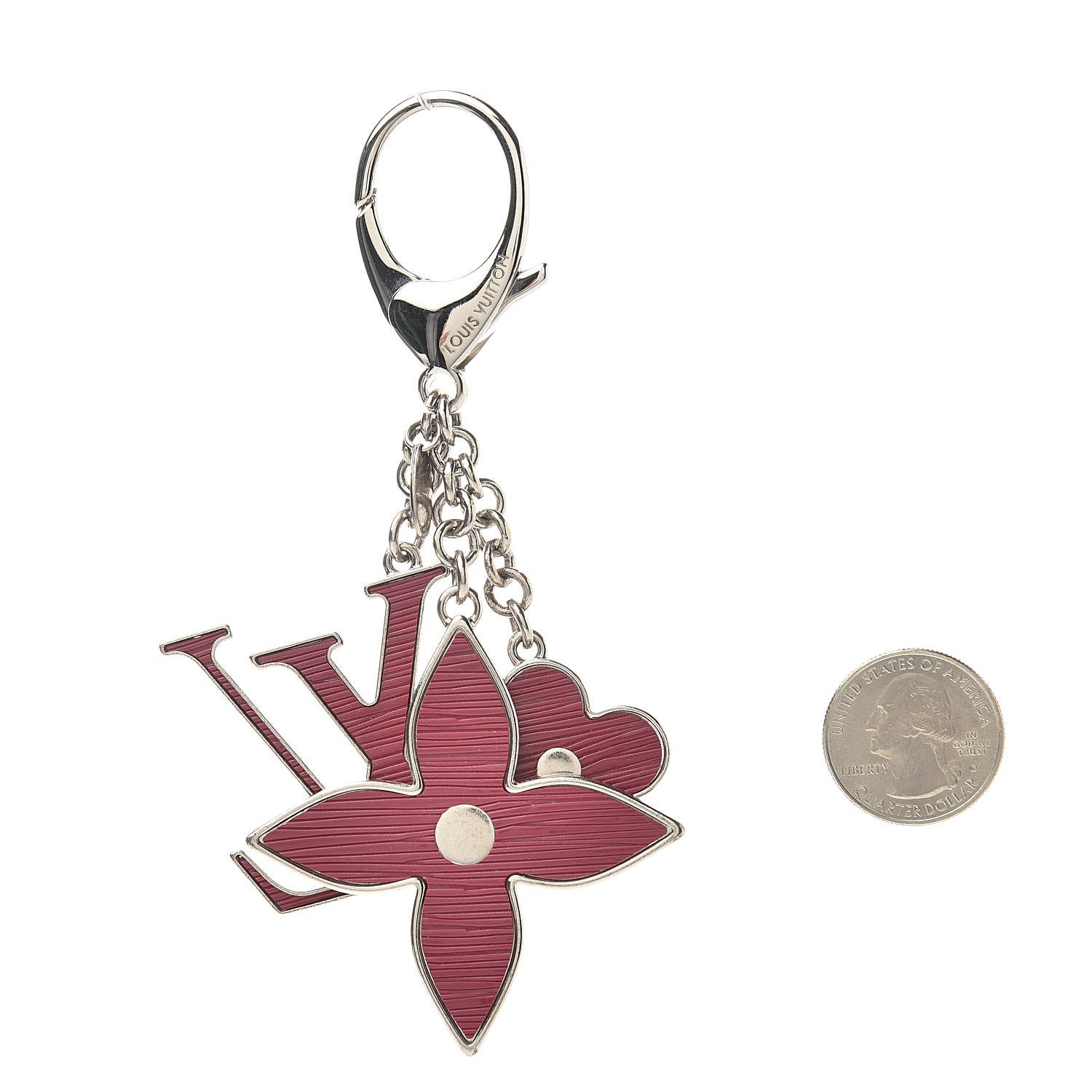 Louis Vuitton Fleur d Epi Bag Charm Fuchsia 2 of 5