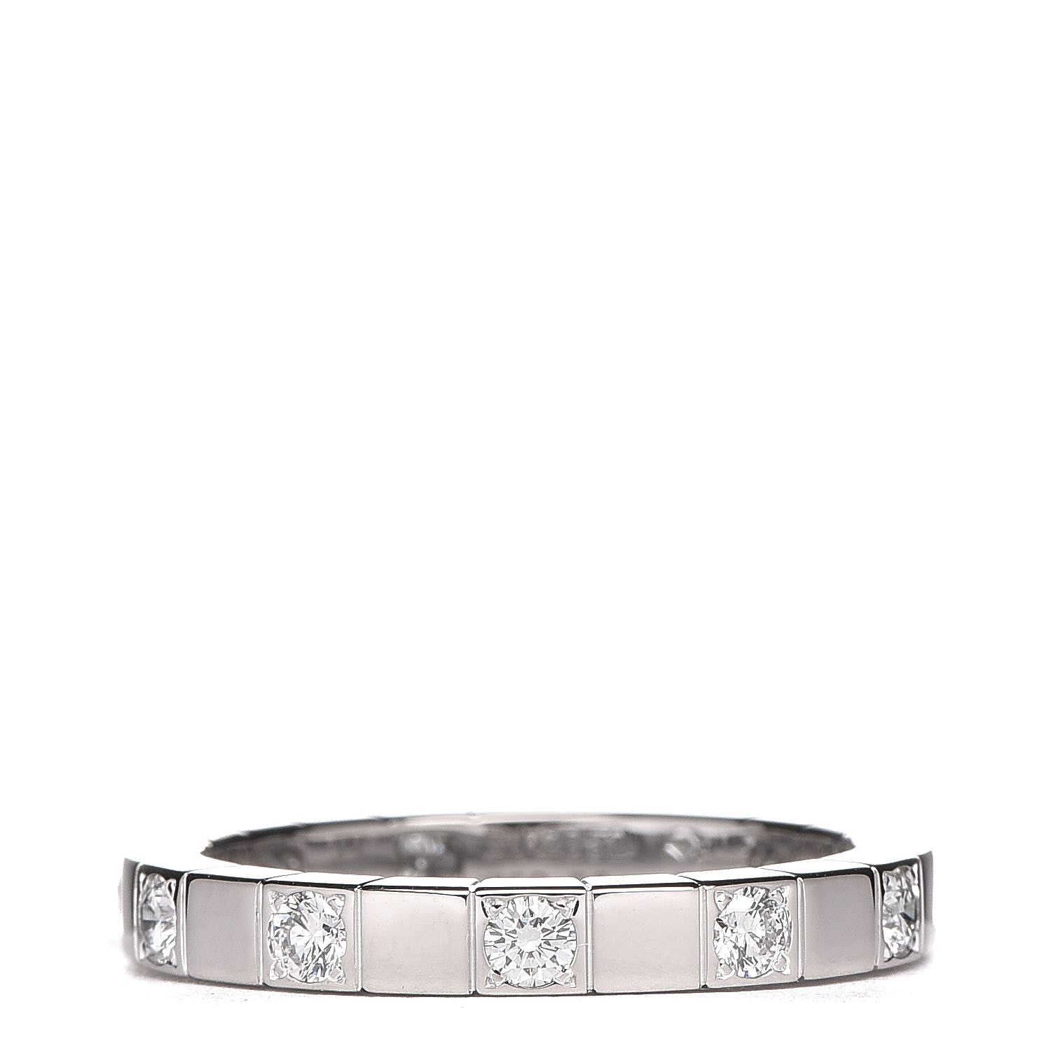 Cartier 18K White Gold Diamond Lanieres Half Eternity Band Ring 56 7.5 3 of 4