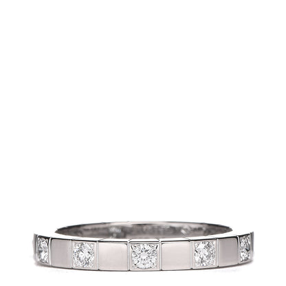 Cartier 18K White Gold Diamond Lanieres Half Eternity Band Ring 56 7.5 3 of 4