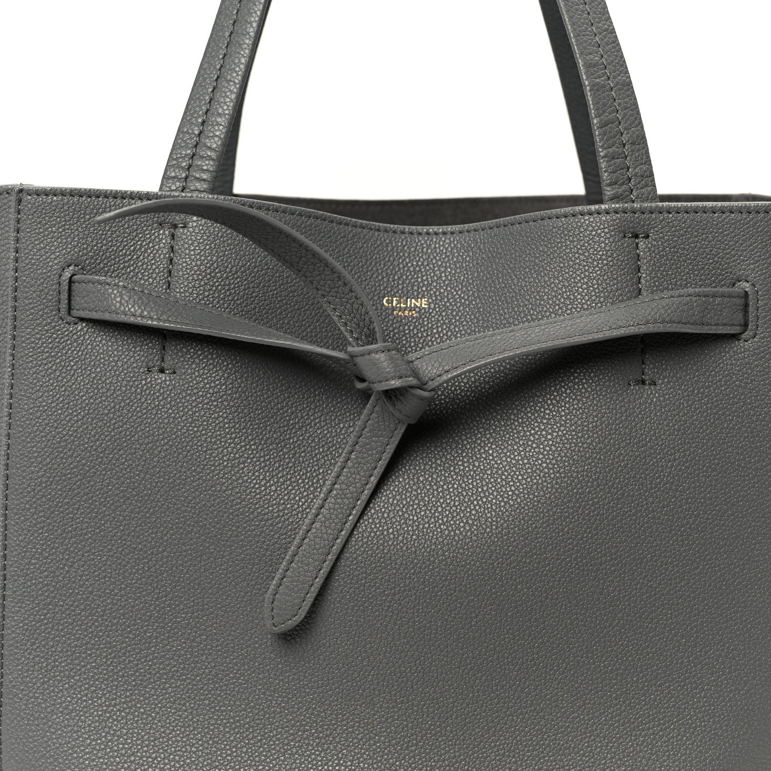 Celine Soft Grained Calfskin Small Belt Cabas Phantom Grey 8 of 11