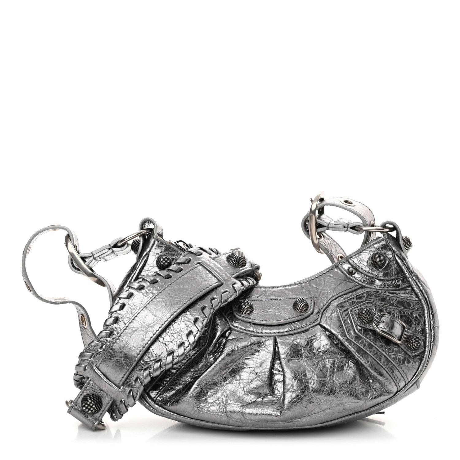 Balenciaga Metallic Agneau Arena Le Cagole Shoulder Bag XS Silver 1 of 11