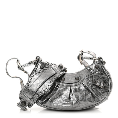 Balenciaga Metallic Agneau Arena Le Cagole Shoulder Bag XS Silver 1 of 11