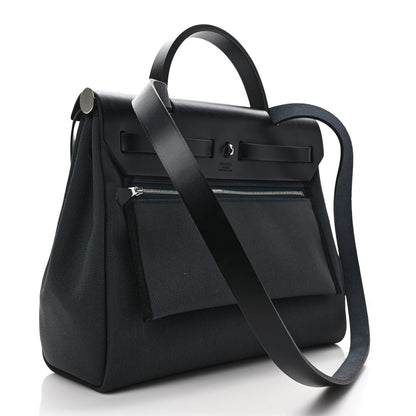 Hermes Military Toile Vache Hunter Herbag Zip PM 31 Black Vert Rousseau 4 of 11