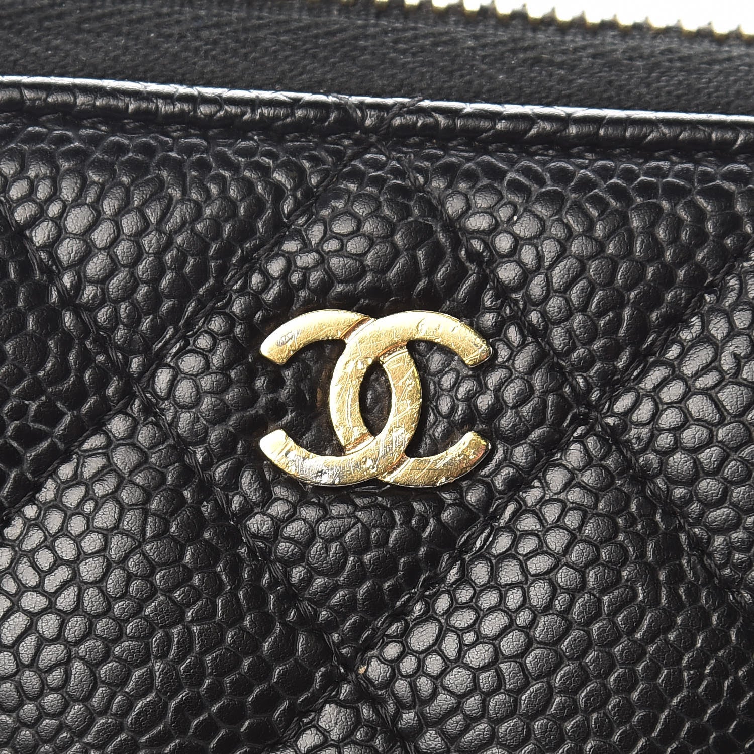 Chanel Caviar Quilted Large Gusset Zip Around Wallet Black 9 of 10