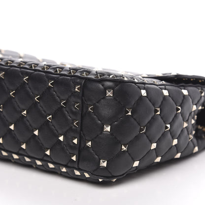 Valentino Garavani Lambskin Large Rockstud Spike Shoulder Bag Black 8 of 11