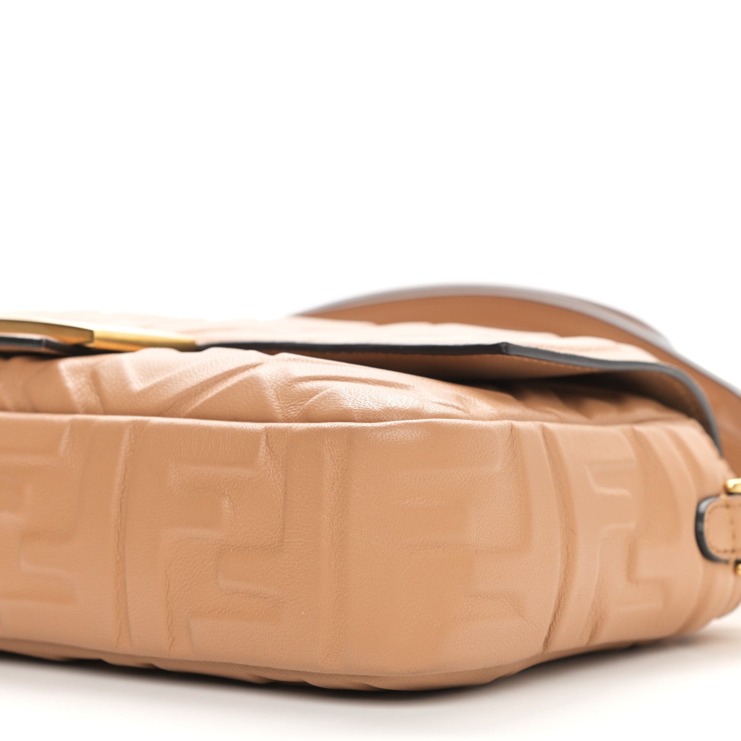 Fendi Nappa FF 1974 Embossed Baguette Miele Scuro 10 of 10
