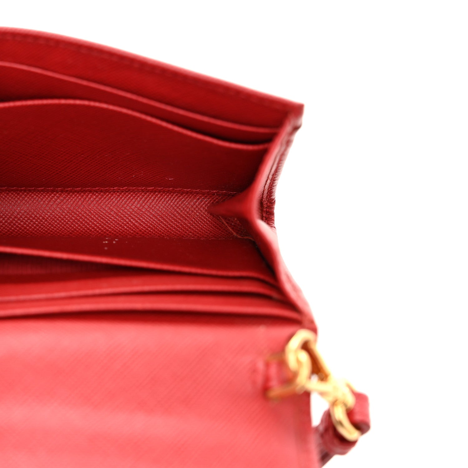 Prada Saffiano Metal Wristlet  Fuoco 5 of 8