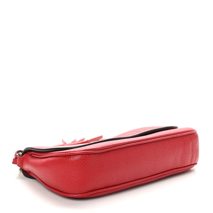Gucci Pebbled Calfskin Medium Soho Flap Crossbody Vibrant Red 4 of 10