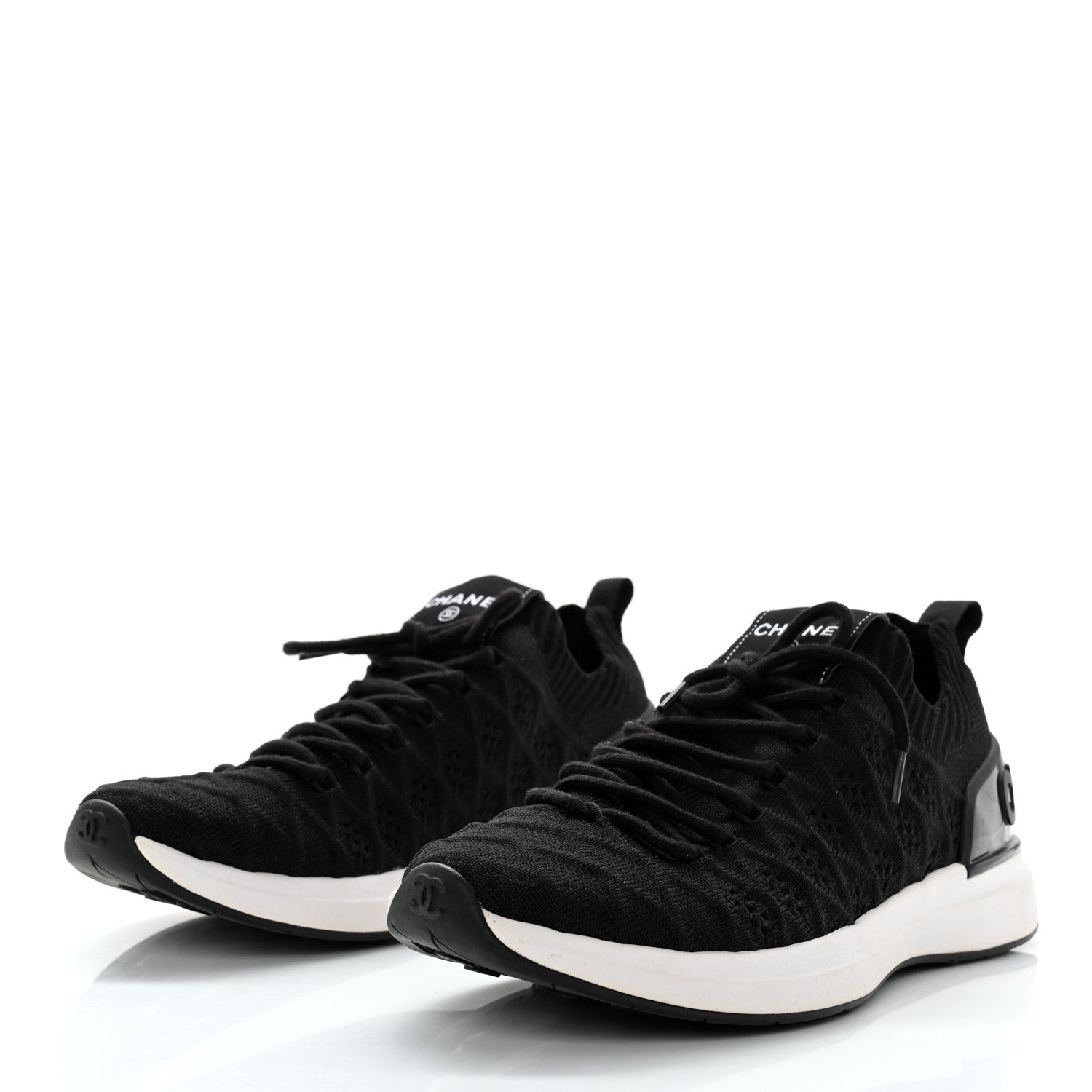 Chanel Fabric Logo Sneakers 38 Black 3 of 8