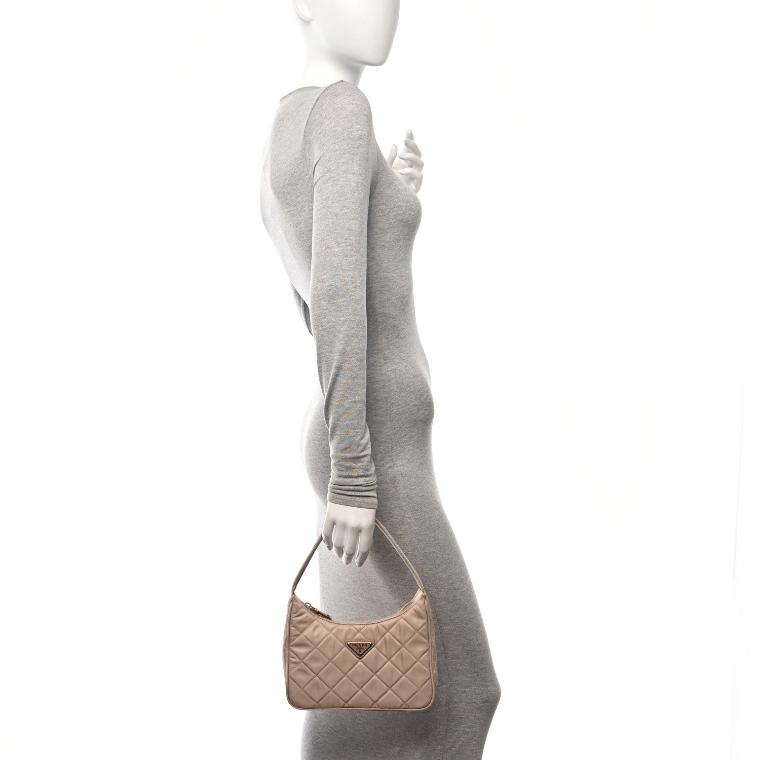 Prada Tessuto Nylon Impuntu Quilted Shoulder Bag Cammeo 2 of 10