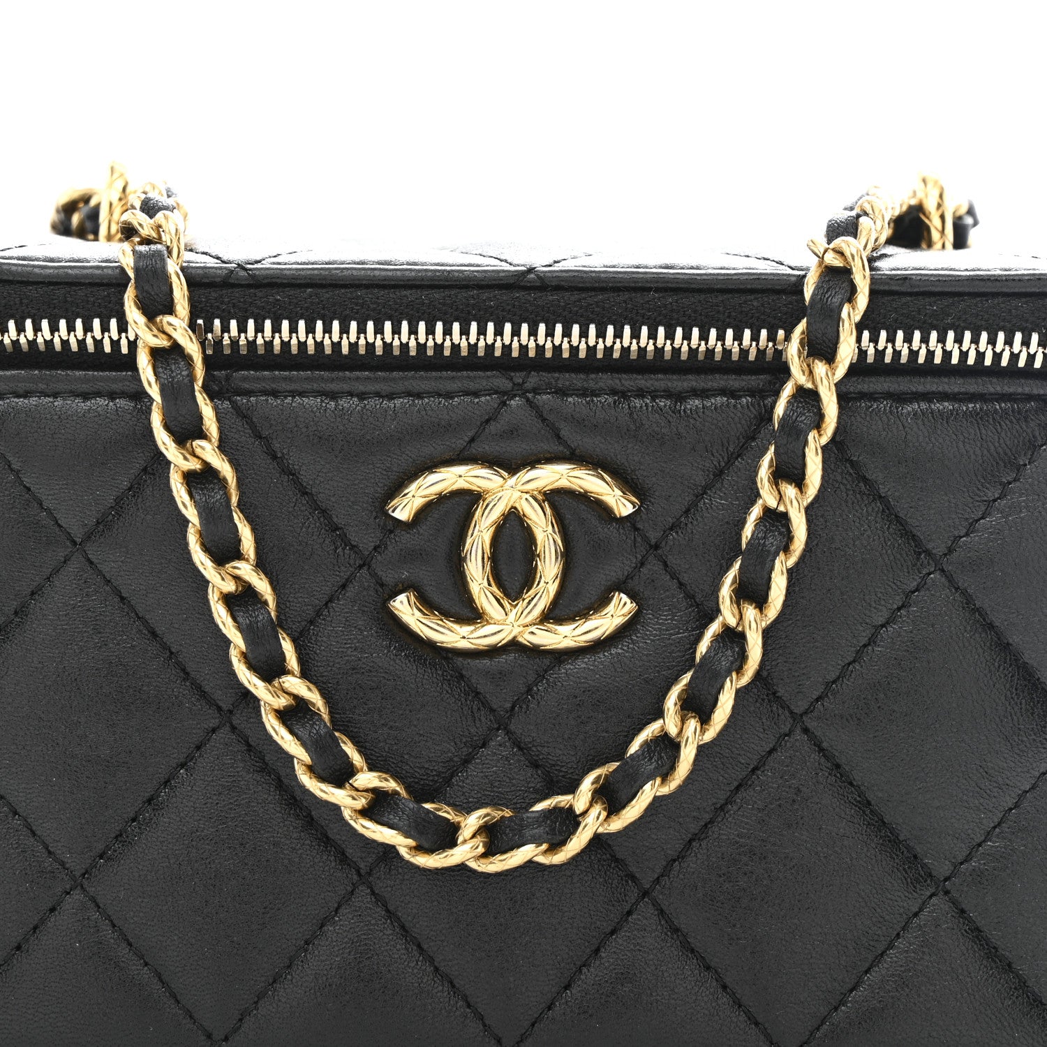 Chanel Lambskin Quilted Small CC Dynasty Vanity Case With Chain Black 8 of 10
