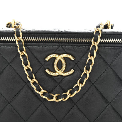 Chanel Lambskin Quilted Small CC Dynasty Vanity Case With Chain Black 8 of 10