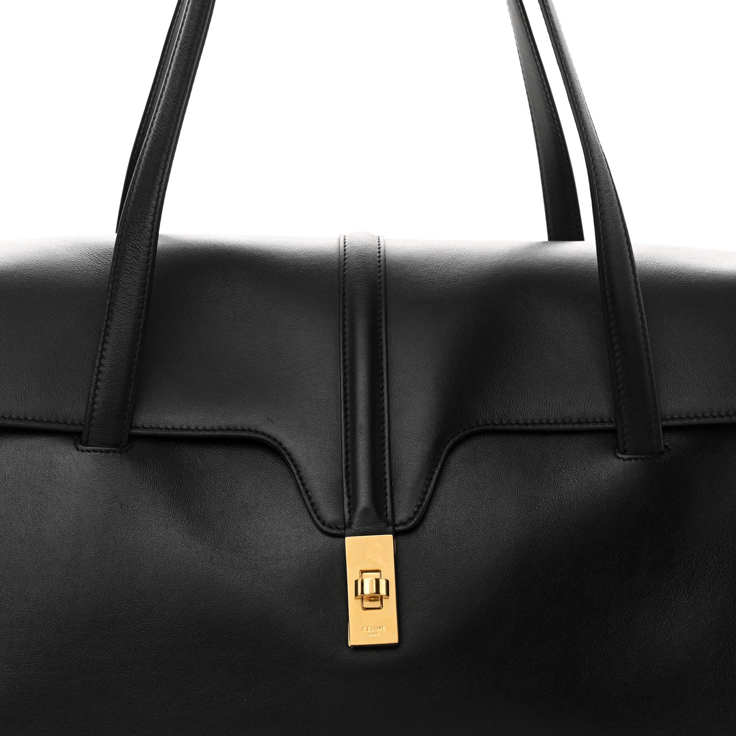 Grained Calfskin Large Soft 16 Bag Black