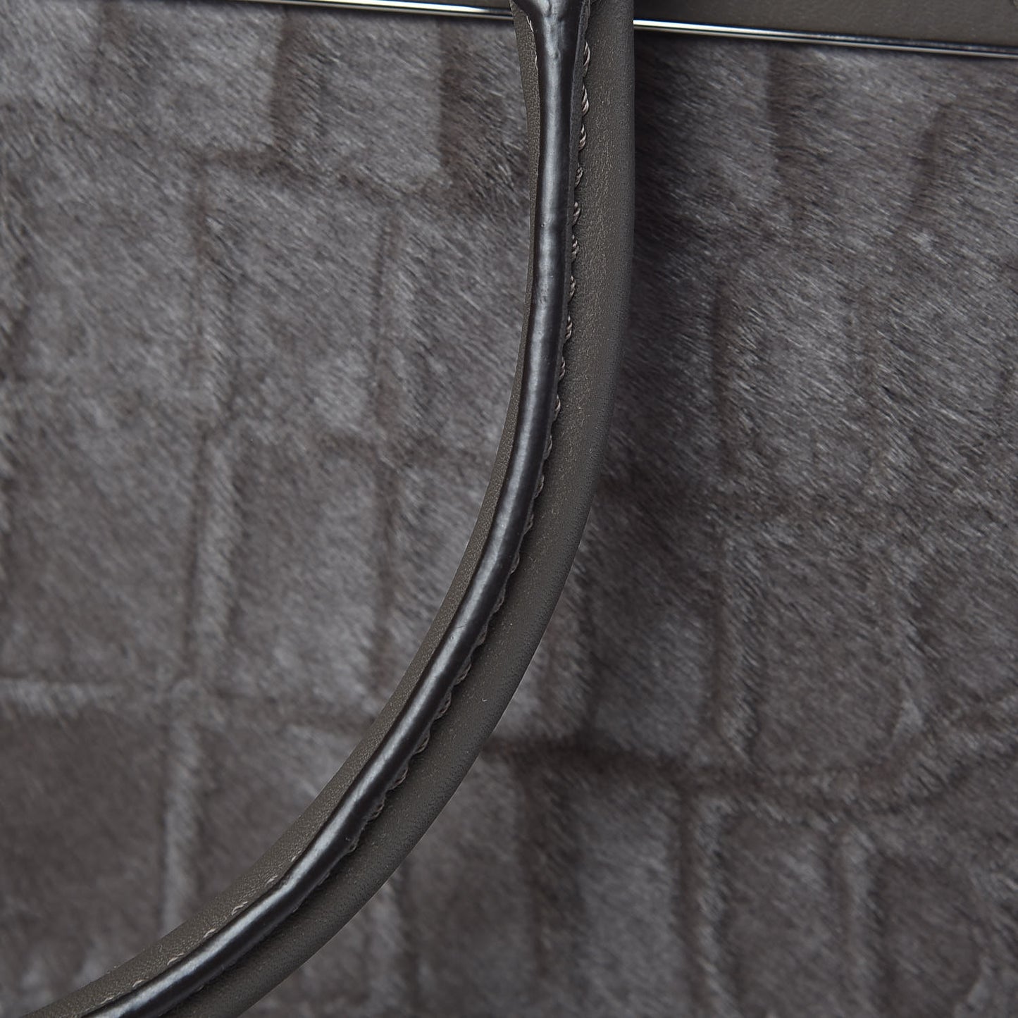 Vitello Pelo Flamingo Crocodile Embossed Petite 3Jours Tote Carbone