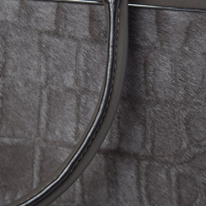 Fendi Vitello Pelo Flamingo Crocodile Embossed Petite 3Jours Tote Carbone 11 of 12