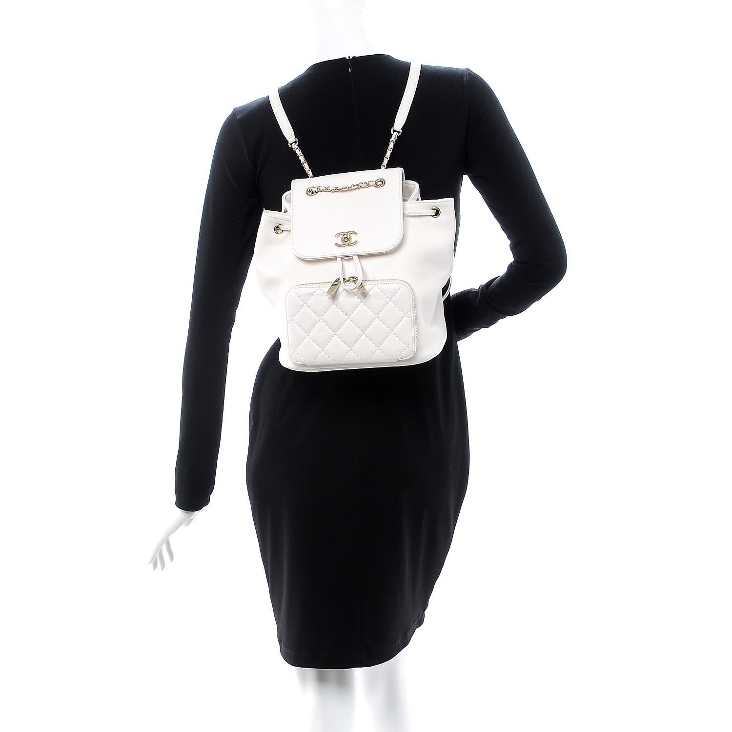Chanel Caviar Quilted Business Affinity Backpack White 2 of 10
