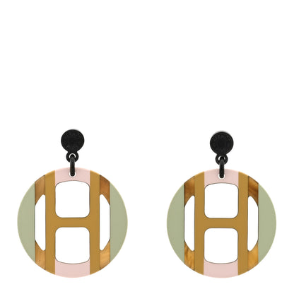 Hermes Lacquered Horn H Equipe Earrings Songe 1 of 3