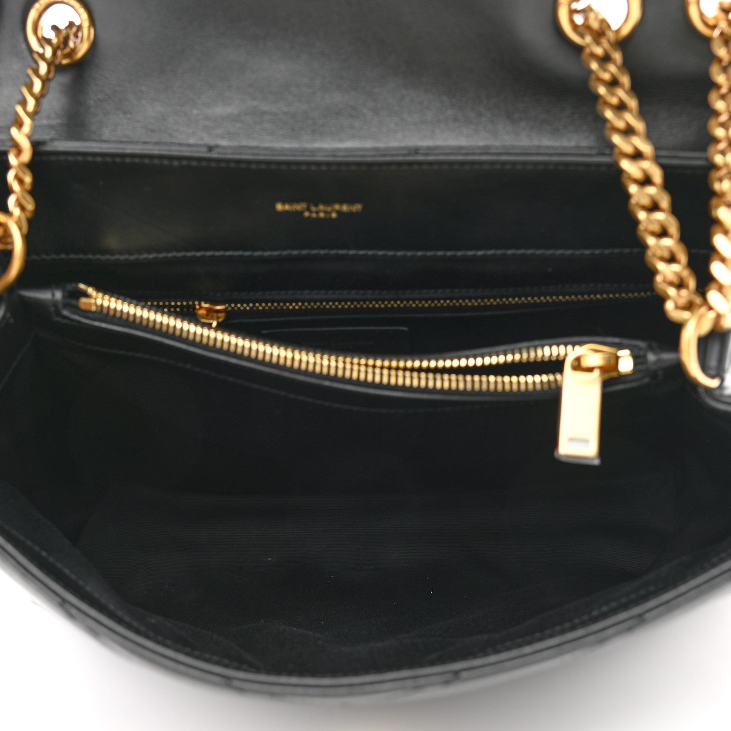 Saint Laurent Calfskin Y Quilted Monogram Medium Loulou Chain Satchel Black 4 of 9