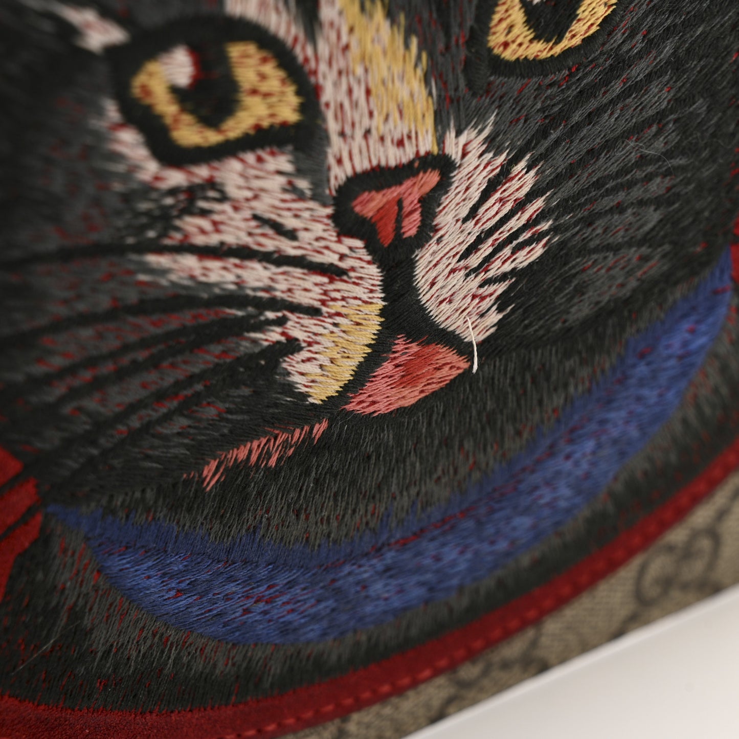 GG Supreme Monogram Mystic Cat Large Zip Red