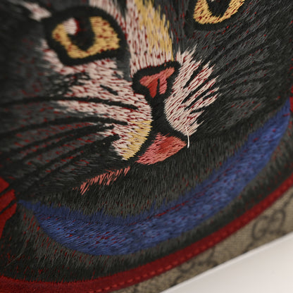 Gucci GG Supreme Monogram Mystic Cat Large Zip Red 8 of 10