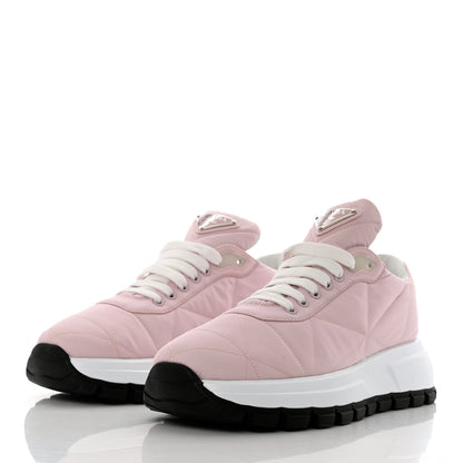 Prada Re-Nylon Piuma Metal Triangle Logo Quilted 45mm Sneakers 39 Alabastro 3 of 9