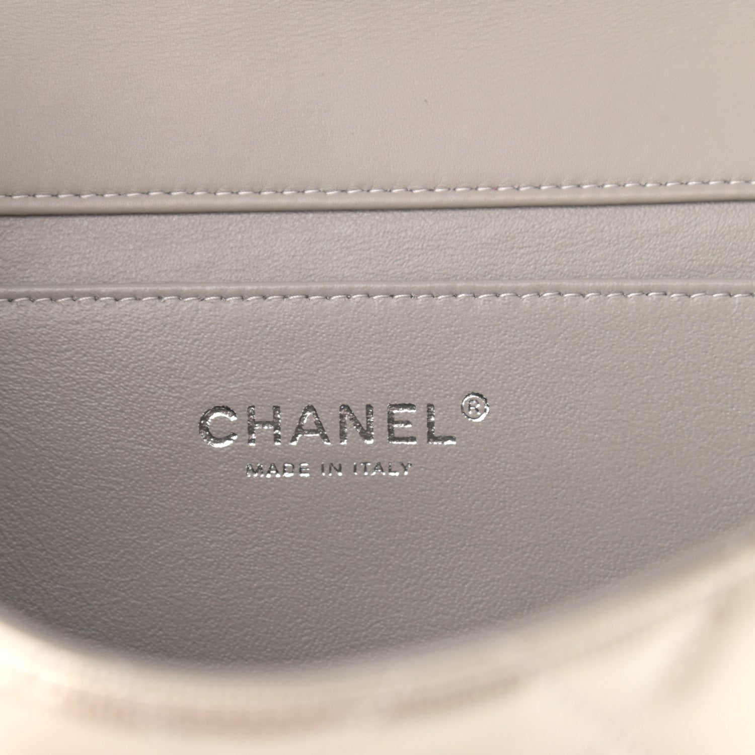 Chanel Striated Patent Quilted Clutch With Chain Flap Beige 6 of 10