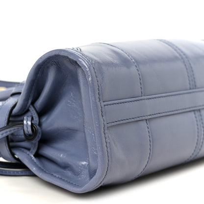 Prada Glossy Calfskin Triangle Mini Bonnie Shoulder Bag Aviation Blue 9 of 10