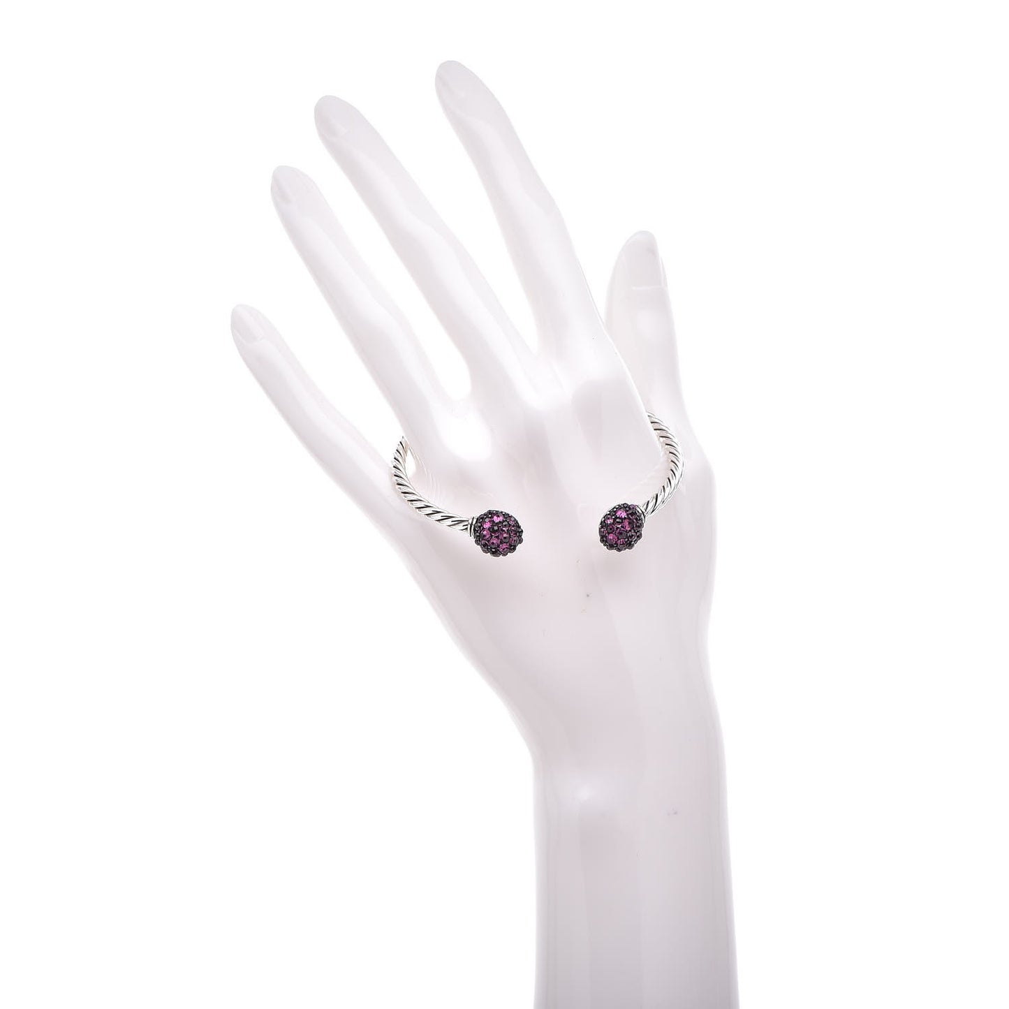 Sterling Silver Garnet Berries Cable Bracelet