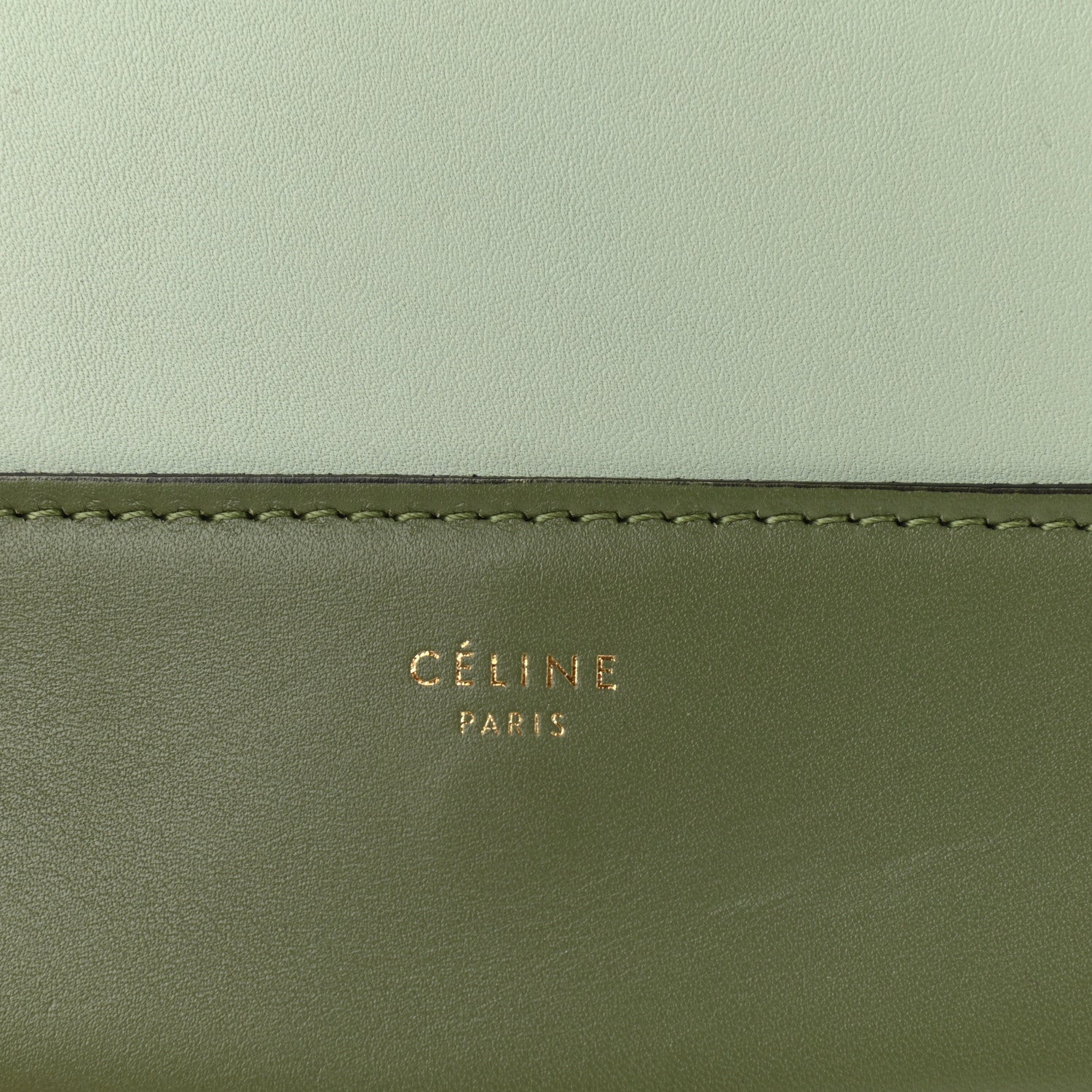 Celine Shiny Smooth Calfskin Medium Frame Shoulder Bag Olive Pastel Green 6 of 13