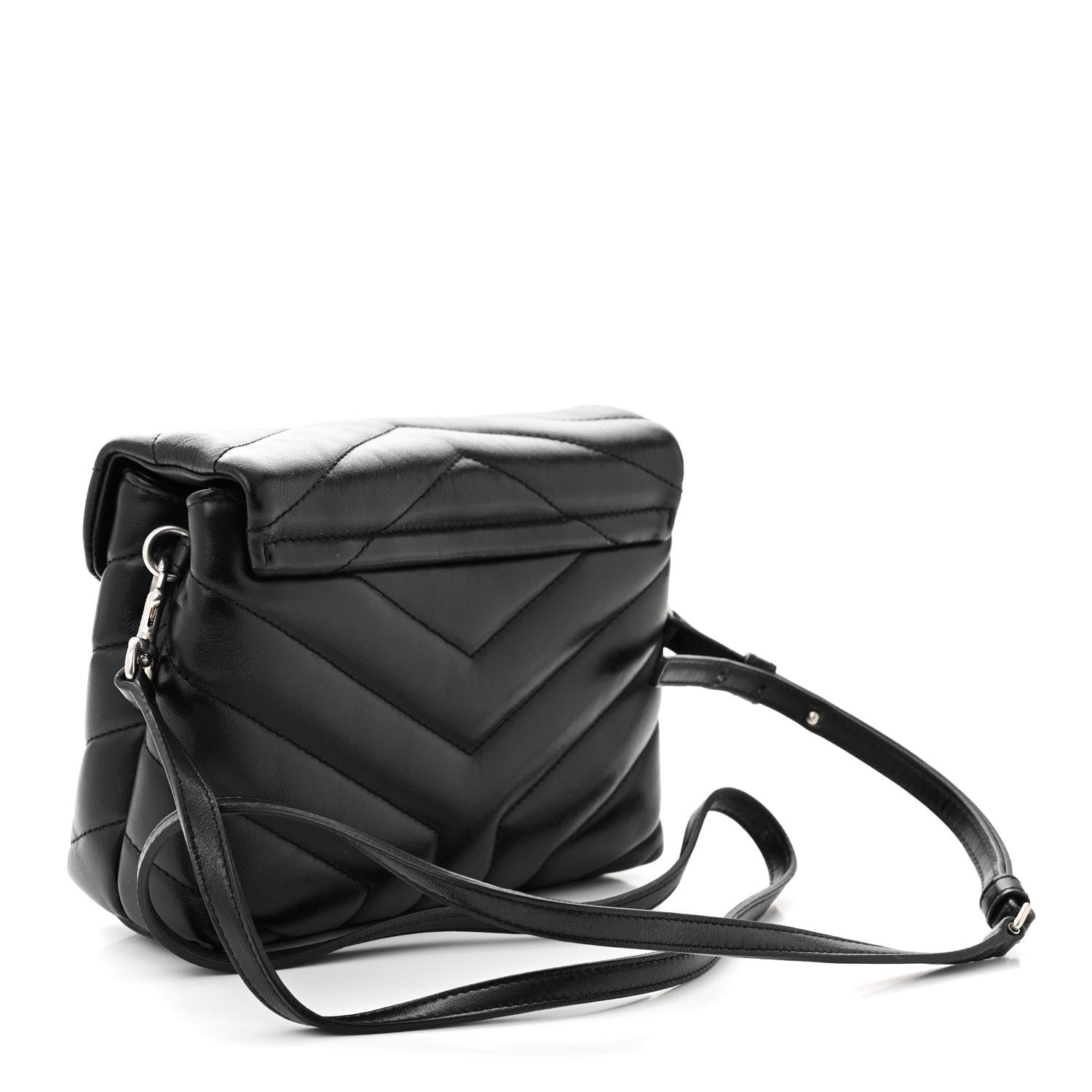 Saint Laurent Calfskin Y Quilted Monogram Toy Loulou Crossbody Bag Black 3 of 11