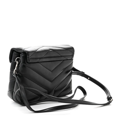 Saint Laurent Calfskin Y Quilted Monogram Toy Loulou Crossbody Bag Black 3 of 11