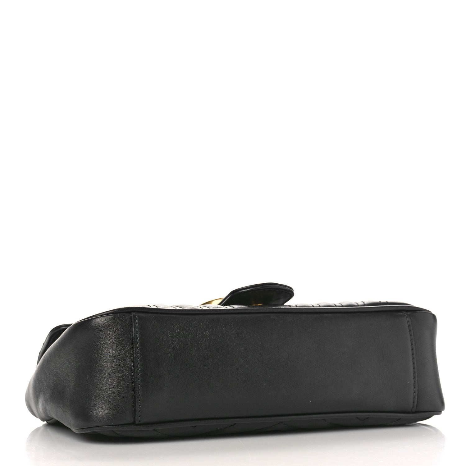 Gucci Calfskin Matelasse Small GG Marmont Shoulder Bag Black 4 of 13