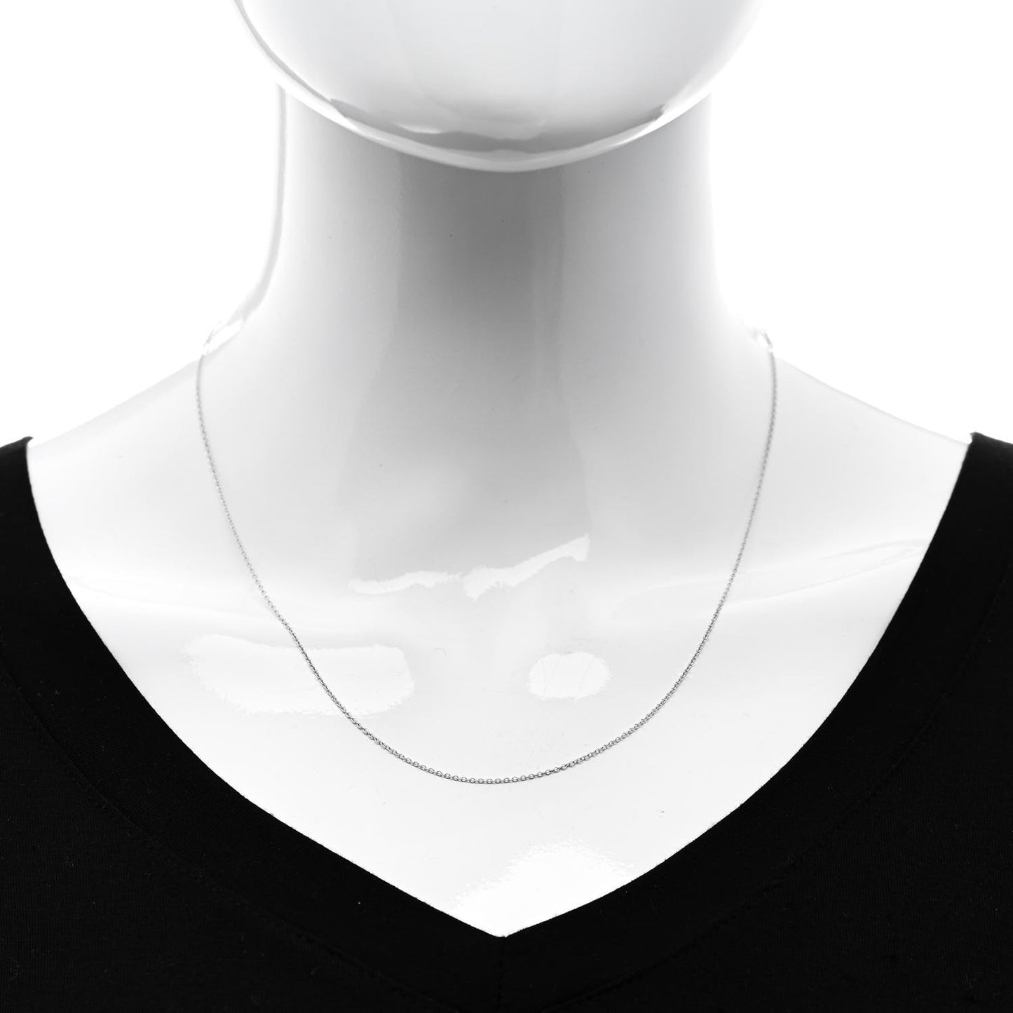 18K White Gold Chain Necklace 18"