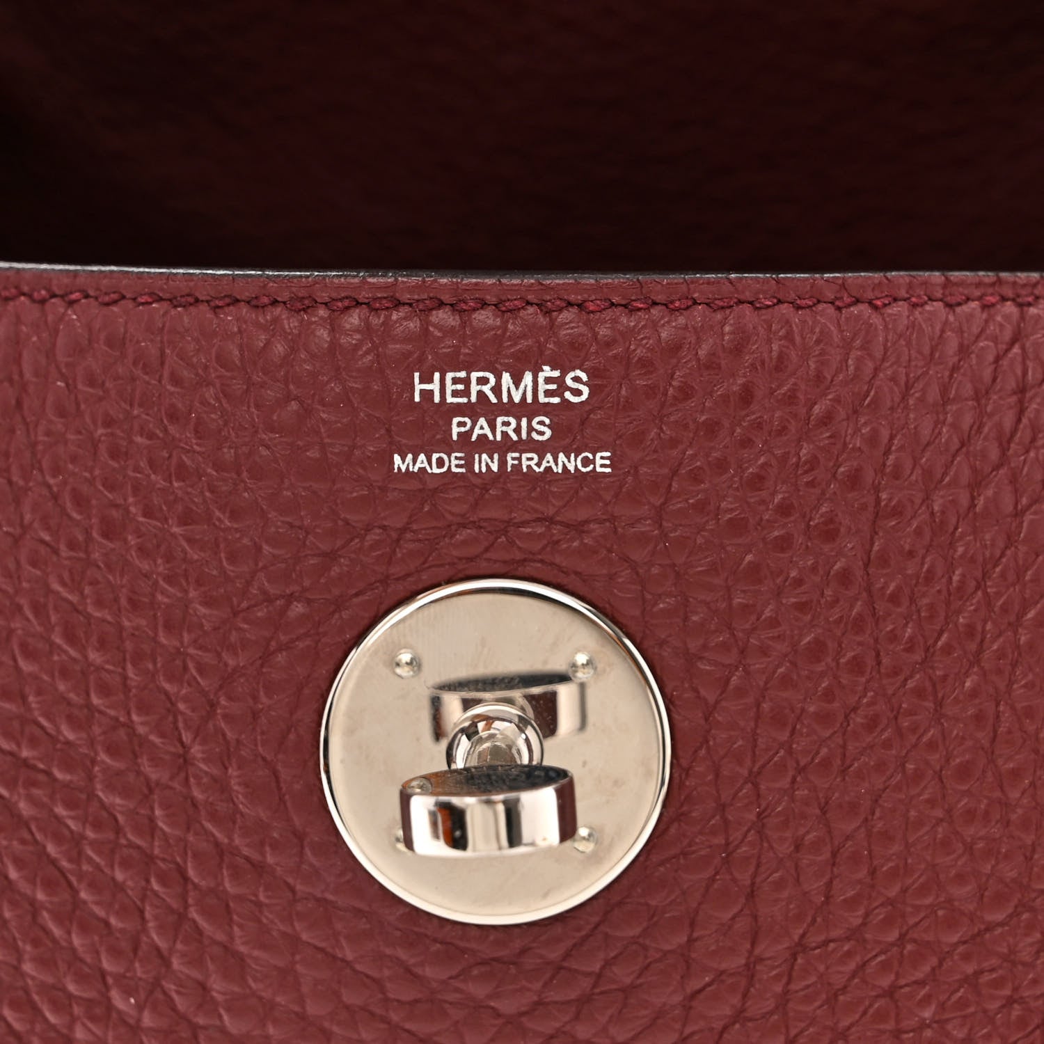 Hermes Taurillon Clemence Lindy 26 Bordeaux 6 of 11
