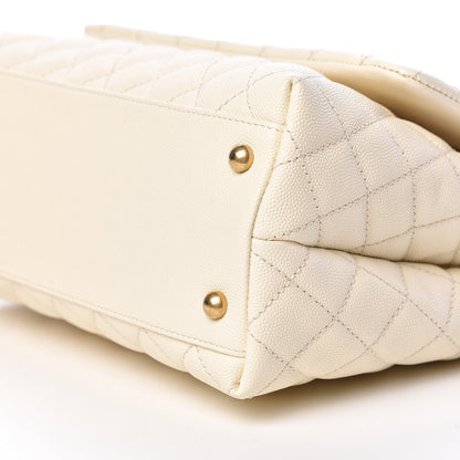 Chanel Caviar Quilted Small Coco Handle Flap White 10 of 10