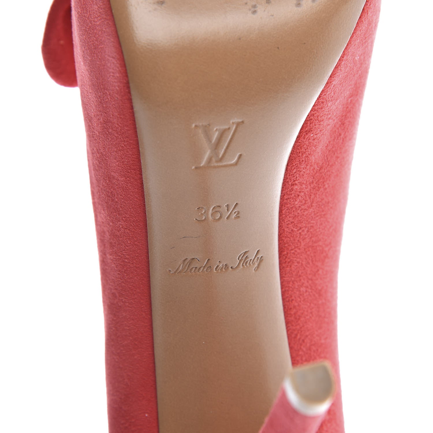 Louis Vuitton Suede Catania Pumps 36.5 Red 8 of 11